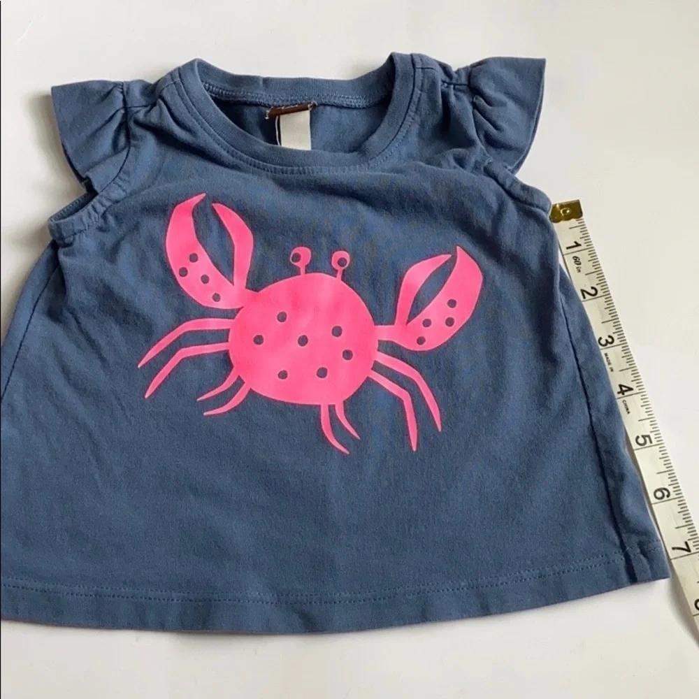 Tea Collection Cotton Appliqué Crab Dress Infant Size 6-9 Months